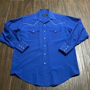 Vintage High Noon western blue button up shirt